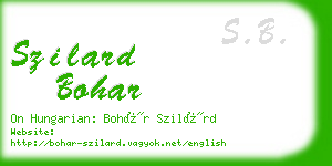 szilard bohar business card